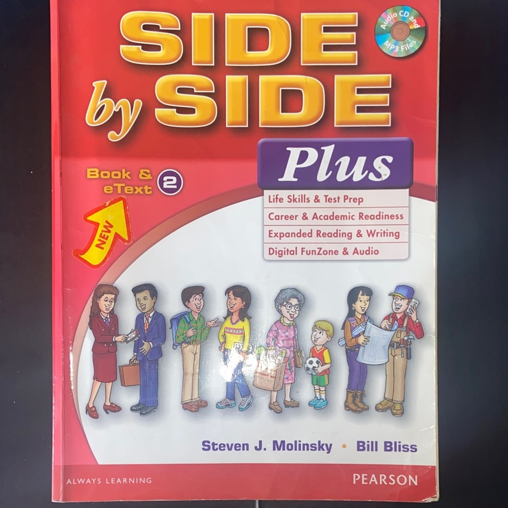 Pearson Side by Side Plus Book 2 - Red and Purple Cover/ used
